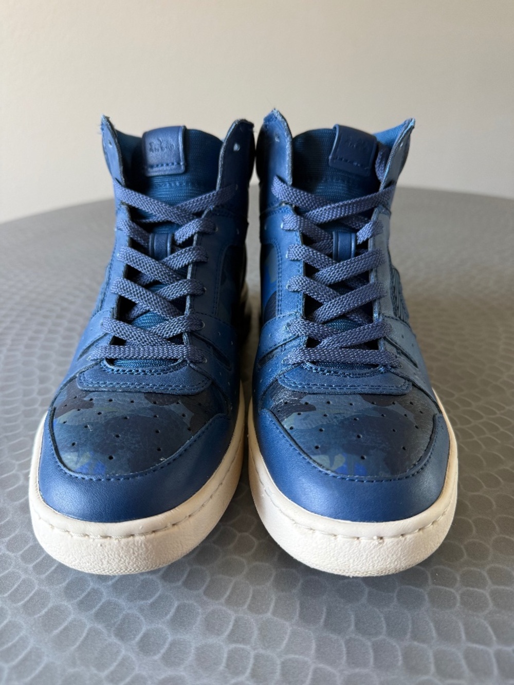 Coach Men's CitySole Navy Camo Size 7 High-Top Sneakers